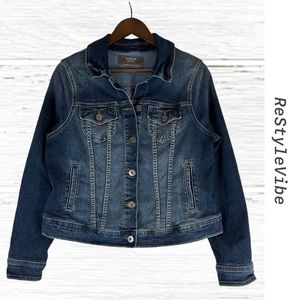 TORRID Women’s Size 0 0X 14/16 Denim Jean Jacket Coat Trucker Style Stretch